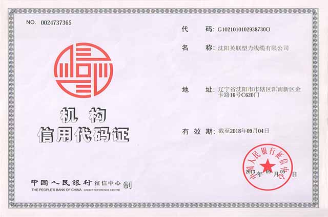 機構(gòu)信用代碼證